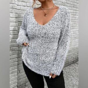 ZARA knit, size small, over sized,Cozy Gray Women's Sweater, v neck